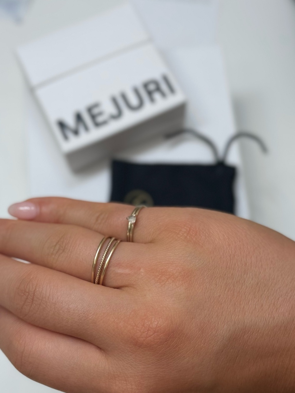 Mejuri 14K Gold Duo Stacking Pinky Rings